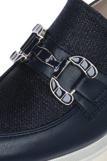 Mocassino blu con accessorio - 4