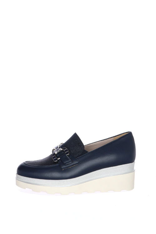Mocassino blu con accessorio - 1