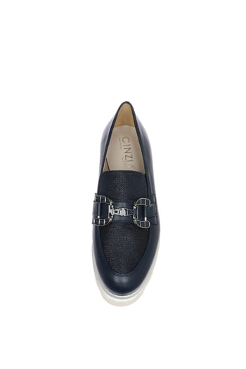 Mocassino blu con accessorio - 7