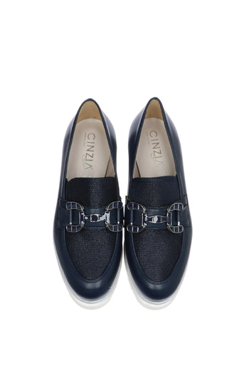 Mocassino blu con accessorio - 3