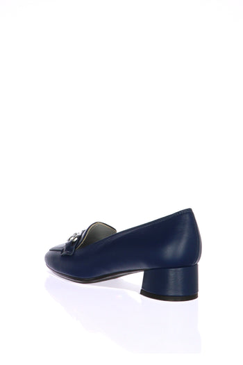 Mocassino blu con catena tacco basso Soffice Sogno - 4