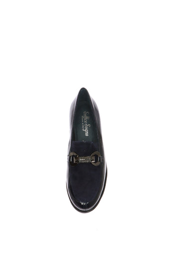 Mocassino blu  in naplack e camoscio con catena luminosa Soffice Sogno - 6