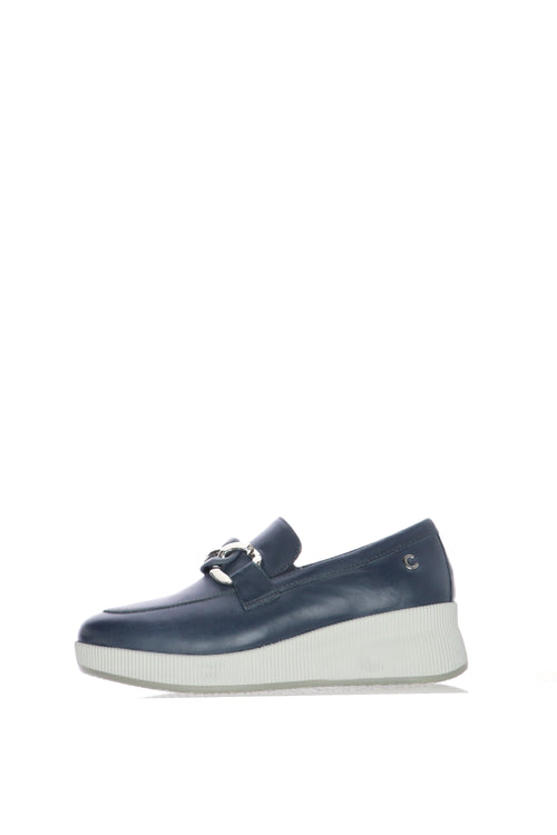 Mocassino blu o cuoio in pelle Cinzia Soft - 1