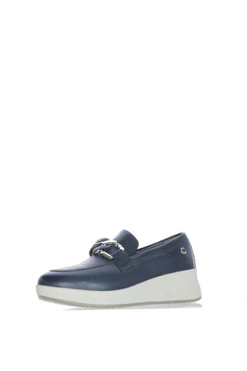 Mocassino blu o cuoio in pelle Cinzia Soft - 2