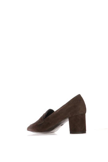 Mocassino casual con tacco in camoscio nero e marrone dettagli stampa animalier - 7