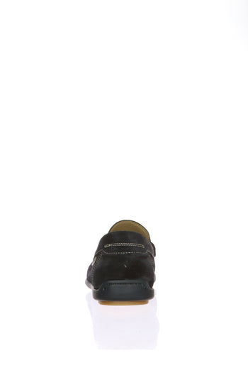 Mocassino casual in camoscio blu con morsetto Himalaya - 5