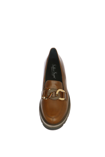 Mocassino casual in pelle nera  con catena Soffice Sogno - 6