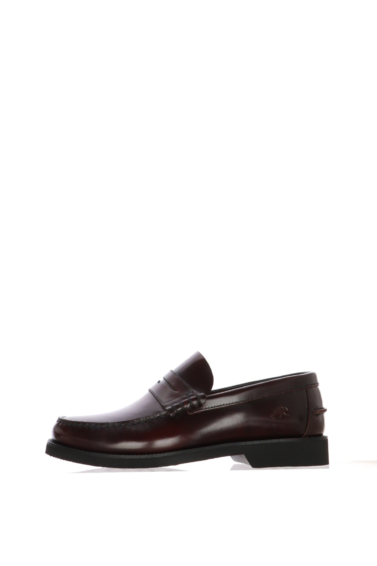 Mocassino collage uomo in pelle nera e bordeaux