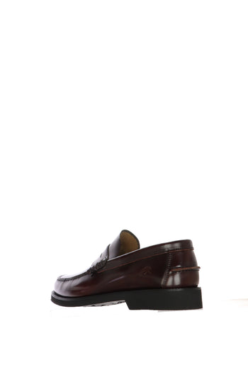 Mocassino collage uomo in pelle nera e bordeaux - 4