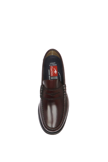 Mocassino collage uomo in pelle nera e bordeaux - 7