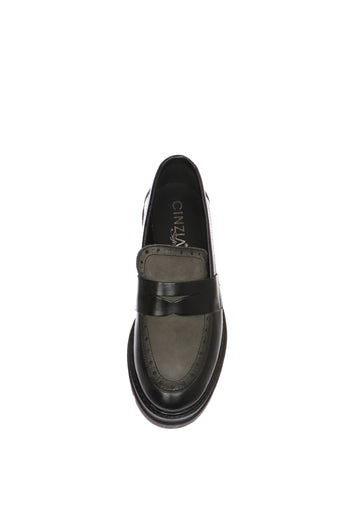 Mocassino college nero e marrone in pelle Cinzia Soft - 6