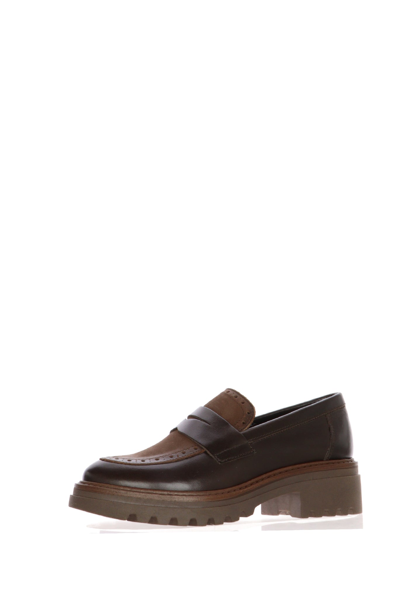 Mocassino college nero e marrone in pelle Cinzia Soft