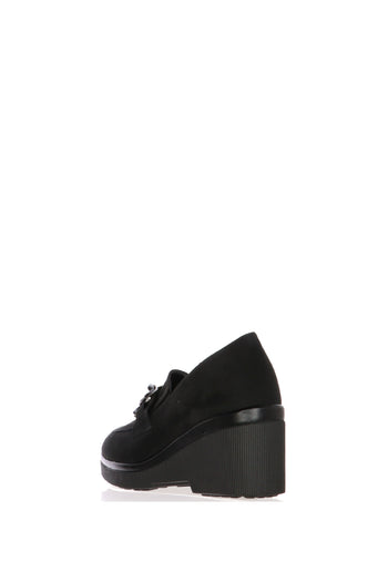 Mocassino con catena blu e nero zeppa alta Cinzia Soft - 9