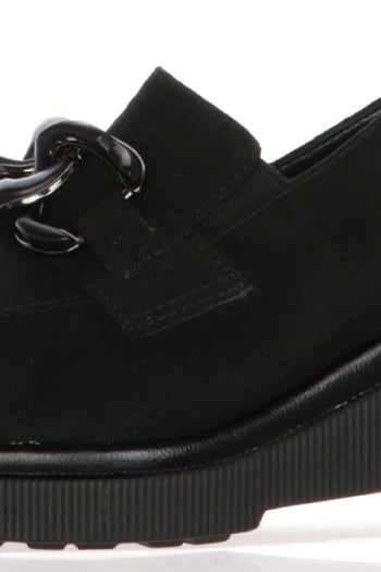 Mocassino con catena blu e nero zeppa alta Cinzia Soft - 8
