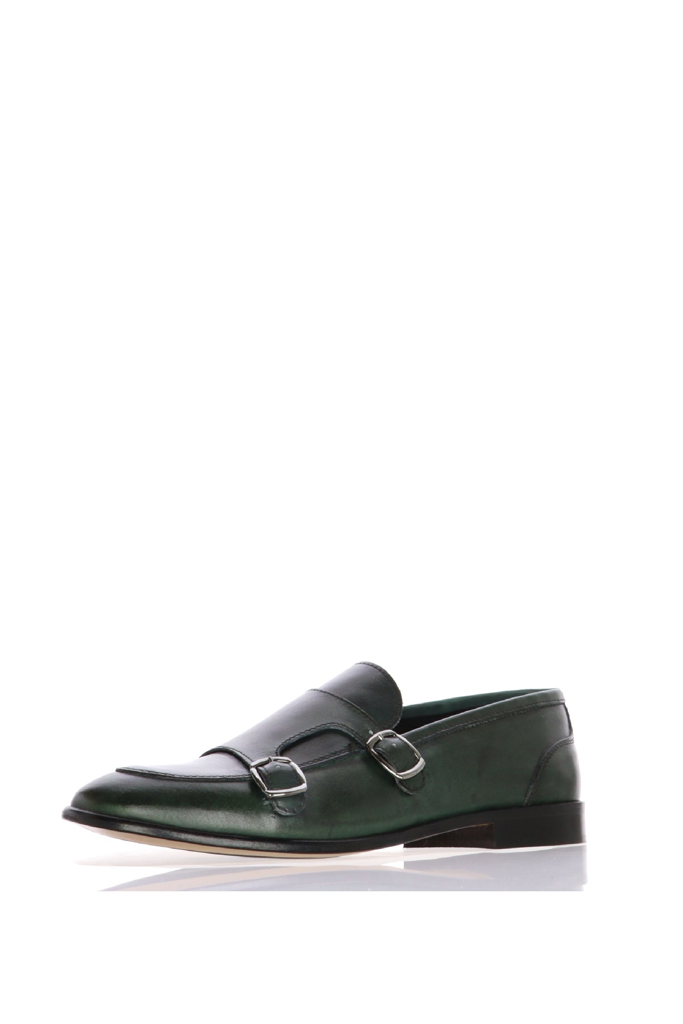 Mocassino con fibbie verde e cuoio I am 2