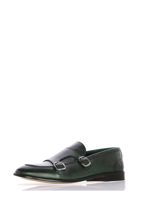 Mocassino con fibbie verde e cuoio I am - 2