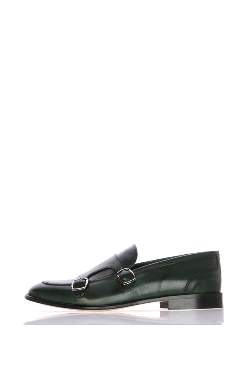 Mocassino con fibbie verde e cuoio I am - 1