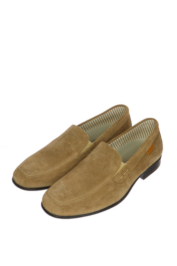 Mocassino estivo in camoscio blu e beige Himalaya - 7