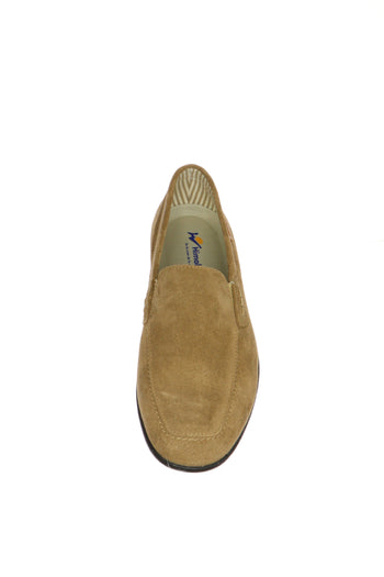 Mocassino estivo in camoscio blu e beige Himalaya - 5