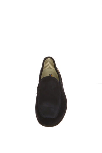 Mocassino estivo in camoscio blu e beige Himalaya - 6