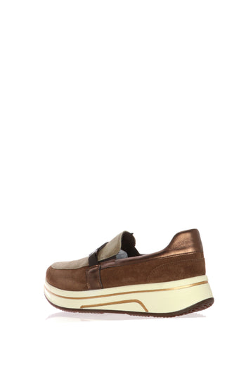 Mocassino in camoscio beige con plantare estraibille Ara Shoes - 3