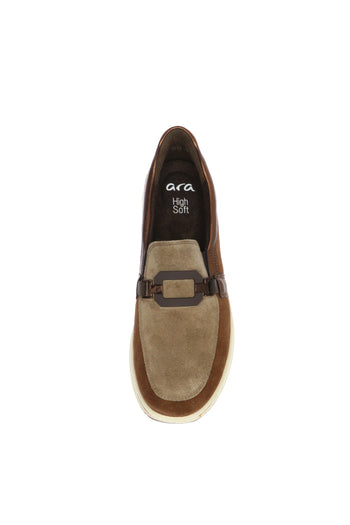 Mocassino in camoscio beige con plantare estraibille Ara Shoes - 5