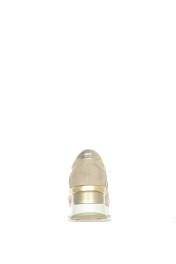 Mocassino in camoscio e tessuto con zeppa plantare estraibile - 4