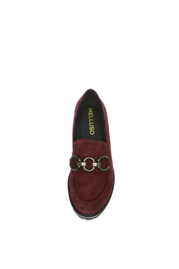 Mocassino in camoscio nero e bordeaux con accessorio catena Melluso Walk - 5