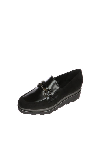 Mocassino in camoscio nero e blu  in pelle abrasivata  Cinzia Soft - 7