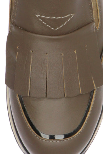 Mocassino in pelle con frangia zeppa alta Melluso - 7