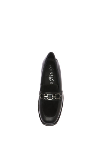 Mocassino in pelle e camoscio marrone e nero con plantare estraibile Cinzia Soft - 8
