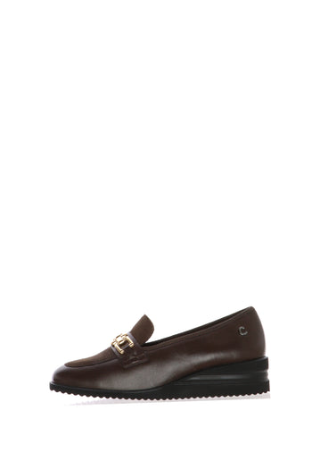 Mocassino in pelle e camoscio marrone e nero con plantare estraibile Cinzia Soft - 3