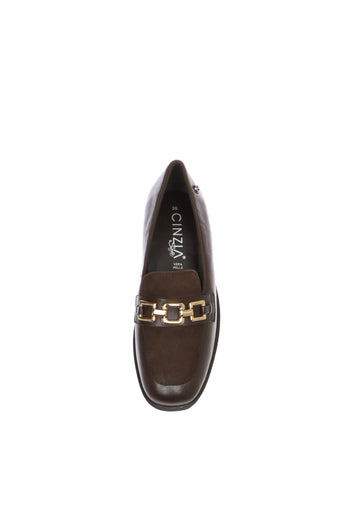 Mocassino in pelle e camoscio marrone e nero con plantare estraibile Cinzia Soft - 7