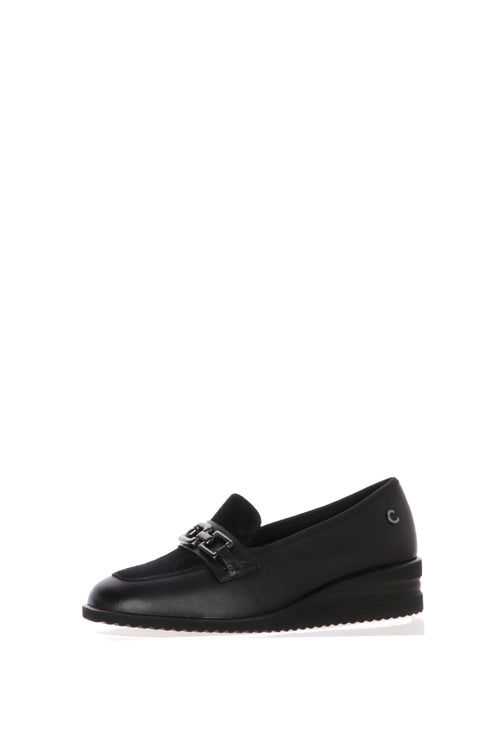 Mocassino in pelle e camoscio marrone e nero con plantare estraibile Cinzia Soft - 2