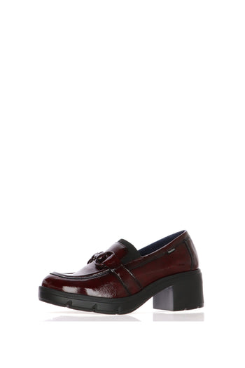 Mocassino in pelle lucida bordeaux e nero con plantare estraibile Fluchos - 3