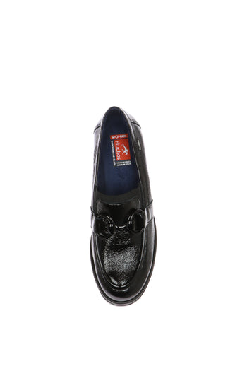 Mocassino in pelle lucida bordeaux e nero con plantare estraibile Fluchos - 10
