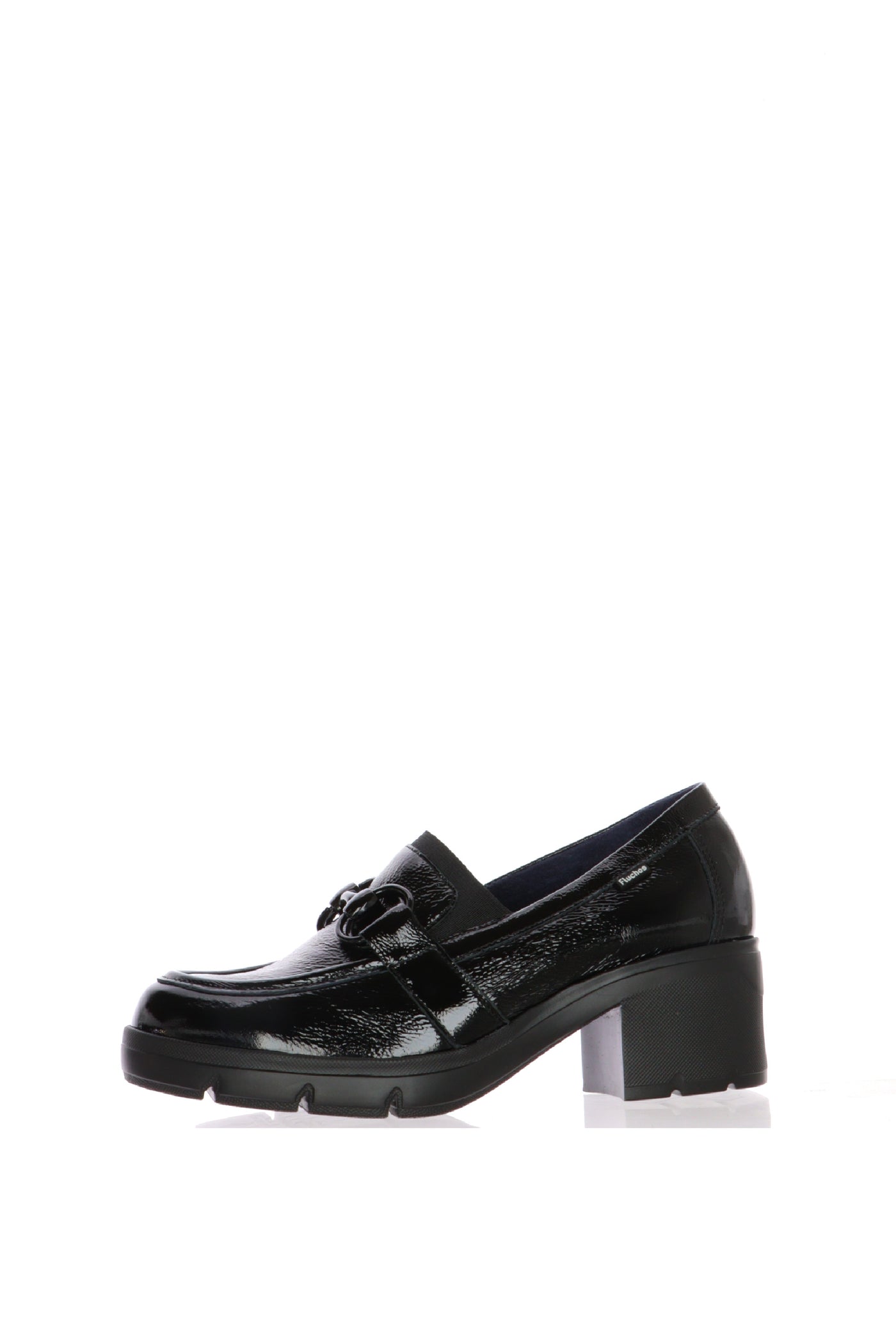 Mocassino in pelle lucida bordeaux e nero con plantare estraibile Fluchos 2