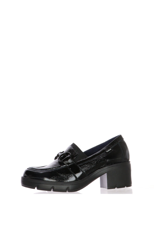 Mocassino in pelle lucida bordeaux e nero con plantare estraibile Fluchos - 2