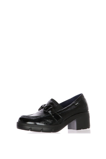 Mocassino in pelle lucida bordeaux e nero con plantare estraibile Fluchos - 4