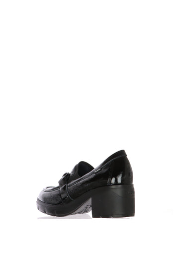 Mocassino in pelle lucida bordeaux e nero con plantare estraibile Fluchos - 6