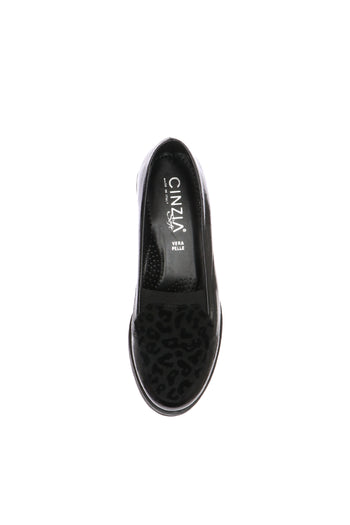 Mocassino in pelle lucida con zeppa media Cinzia Soft - 3