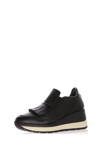 Mocassino in pelle con frangia zeppa alta Melluso - 4