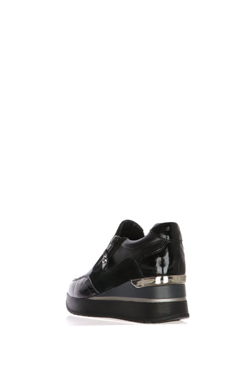 Mocassino in pelle nero con cerniere plantare estraibile Cinzia Soft - 6