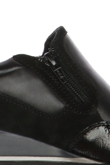 Mocassino in pelle nero con cerniere plantare estraibile Cinzia Soft - 5