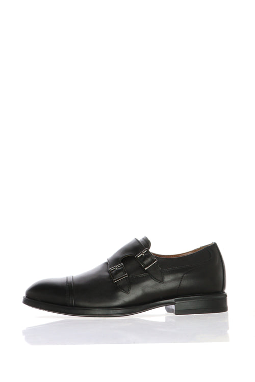 Mocassino in pelle nero doppia fibbia uomo Nero Giardini - 1