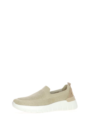 Mocassino in tessuto elastico argento e oro Cinzia Soft - 3