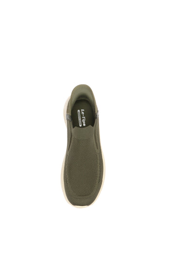 Mocassino in tessuto elastico verde oliva - 4