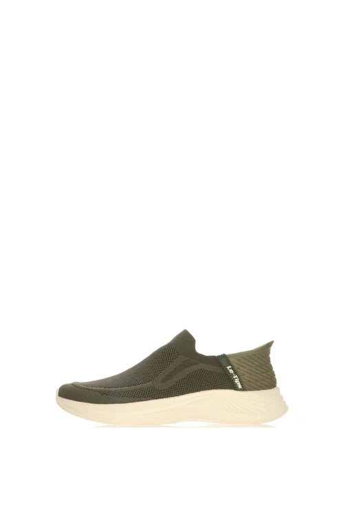 Mocassino in tessuto elastico verde oliva - 1