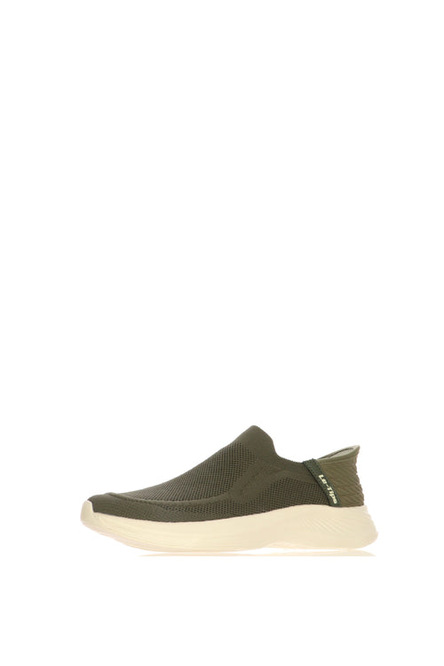 Mocassino in tessuto elastico verde oliva - 2