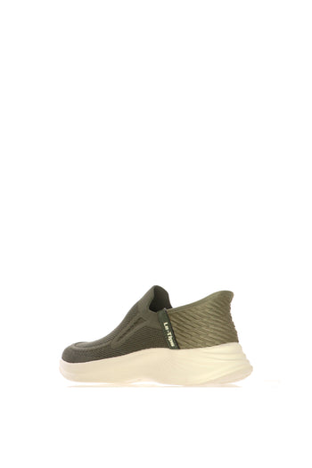 Mocassino in tessuto elastico verde oliva - 3